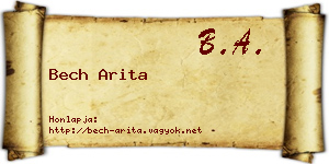 Bech Arita névjegykártya